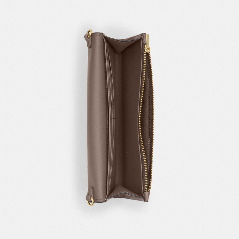 Coach Klare Wallet With Chain Gold Dark Stone