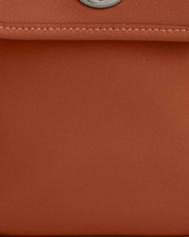 Turnlock Crossbody Bag Smooth Leather-Gunmetal-Tan Smooth Leather-Gunmetal-Tan