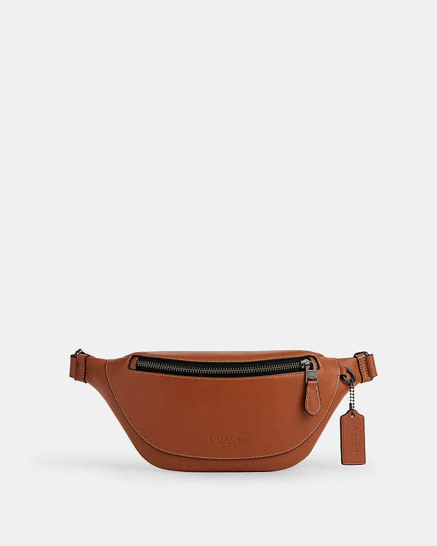Warren Mini Belt Bag Smooth Leather-Gunmetal-Tan Smooth Leather-Gunmetal-Tan