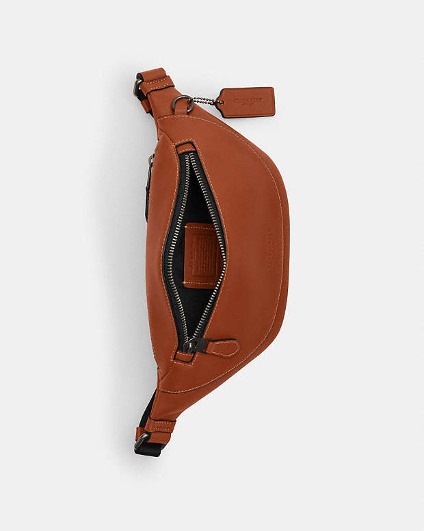 Warren Mini Belt Bag Smooth Leather-Gunmetal-Tan Smooth Leather-Gunmetal-Tan