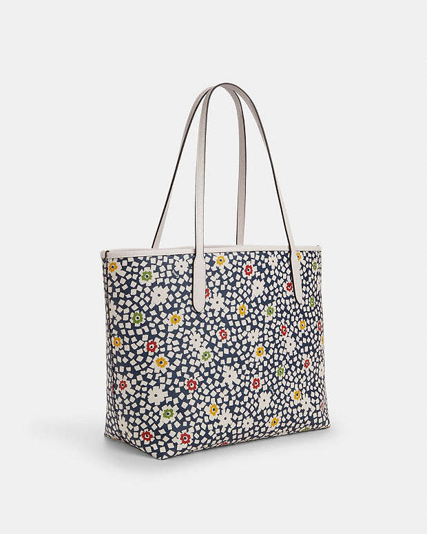 City Tote Bag With Floral Print Im-Deep Blue-Chalk Multi Im-Deep Blue-Chalk Multi