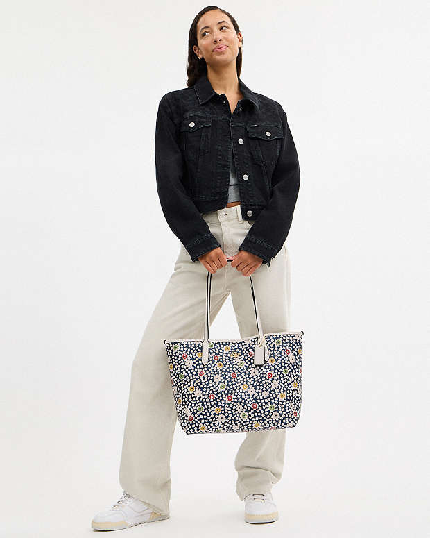 City Tote Bag With Floral Print Im-Deep Blue-Chalk Multi Im-Deep Blue-Chalk Multi