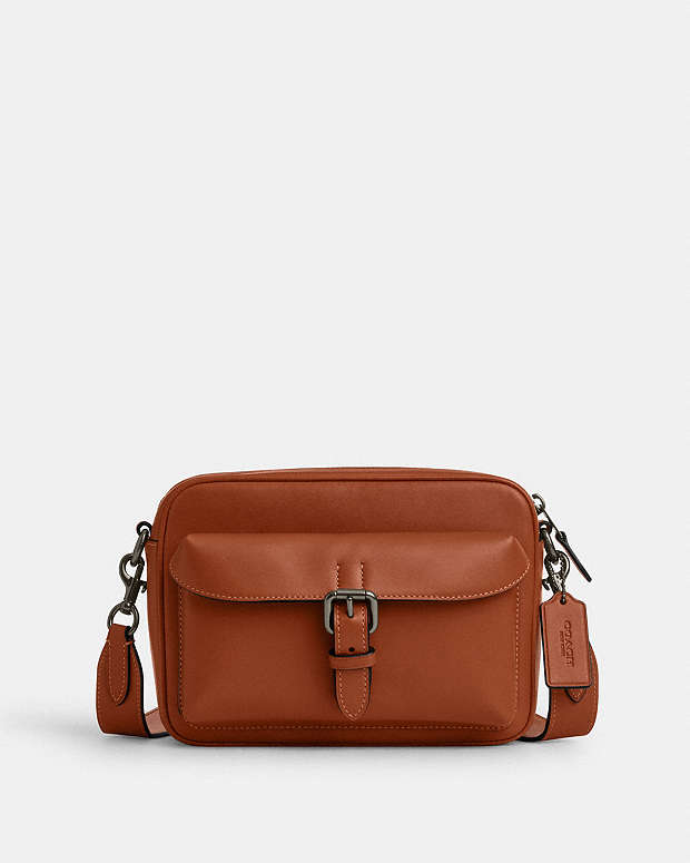 Warner Crossbody Bag Smooth Leather-Gunmetal-Tan Smooth Leather-Gunmetal-Tan