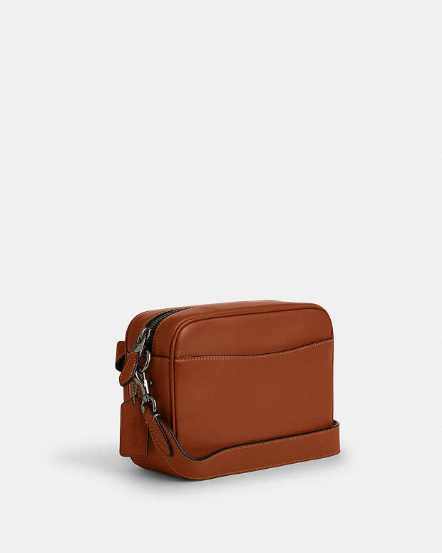 Warner Crossbody Bag Smooth Leather-Gunmetal-Tan Smooth Leather-Gunmetal-Tan