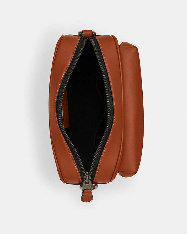 Warner Crossbody Bag Smooth Leather-Gunmetal-Tan Smooth Leather-Gunmetal-Tan