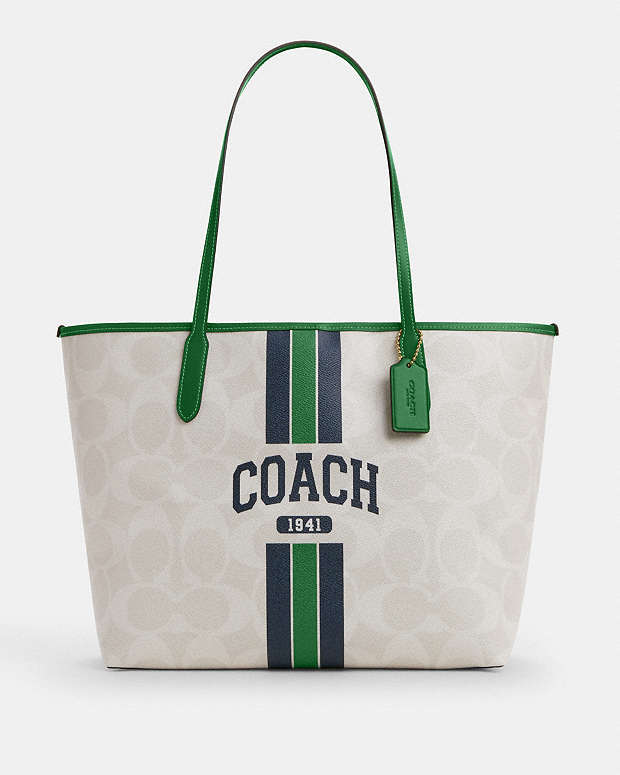 City Tote Bag In Signature Canvas With Coach Graphic Im-Chalk-Kelly Multi Im-Chalk-Kelly Multi