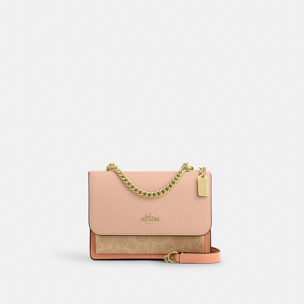 Coach Mini Klare Crossbody Bag In Colorblock Signature Canvas Gold