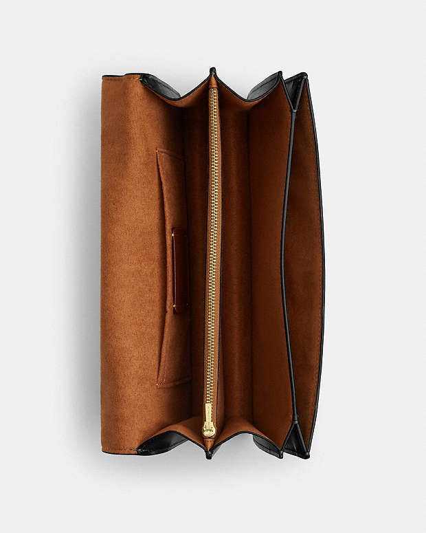 Klare Envelope Crossbody Bag Calf Leather-Gold-Black Calf Leather-Gold-Black