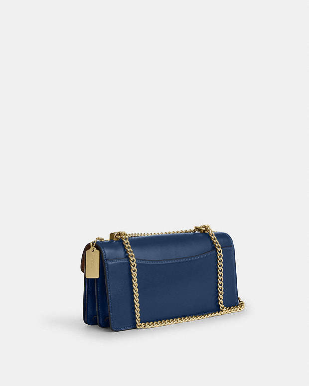 Klare Envelope Crossbody Bag Calf Leather-Gold-Deep Blue Calf Leather-Gold-Deep Blue