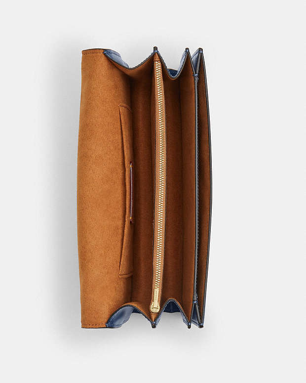 Klare Envelope Crossbody Bag Calf Leather-Gold-Deep Blue Calf Leather-Gold-Deep Blue