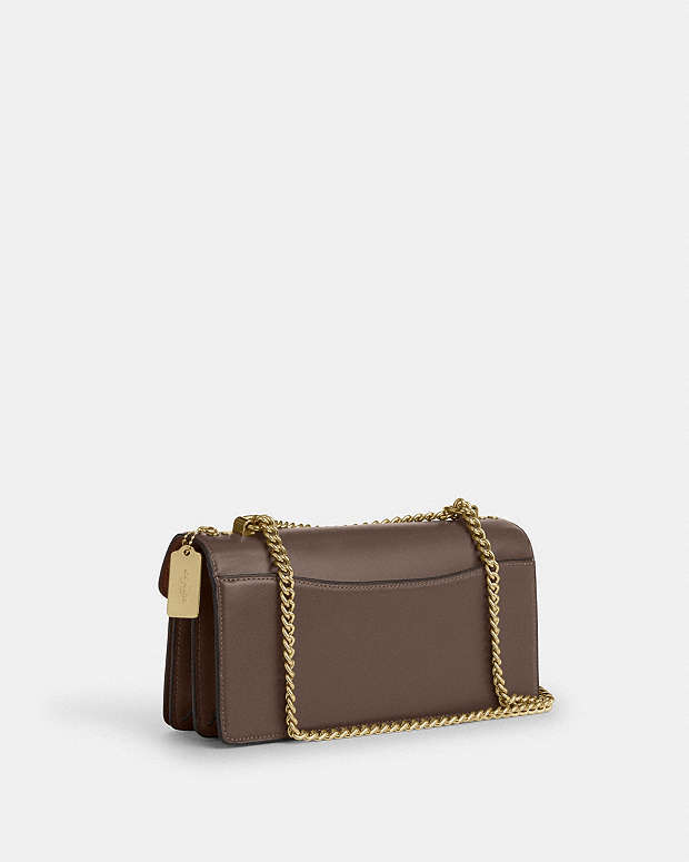 Klare Envelope Crossbody Bag Calf Leather-Gold-Dark Stone Calf Leather-Gold-Dark Stone