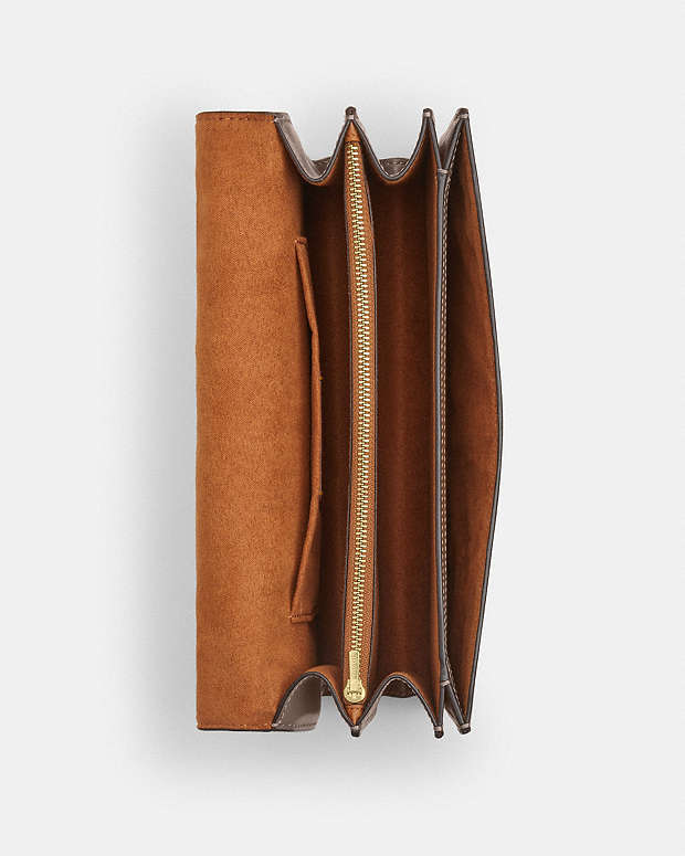 Klare Envelope Crossbody Bag Calf Leather-Gold-Dark Stone Calf Leather-Gold-Dark Stone