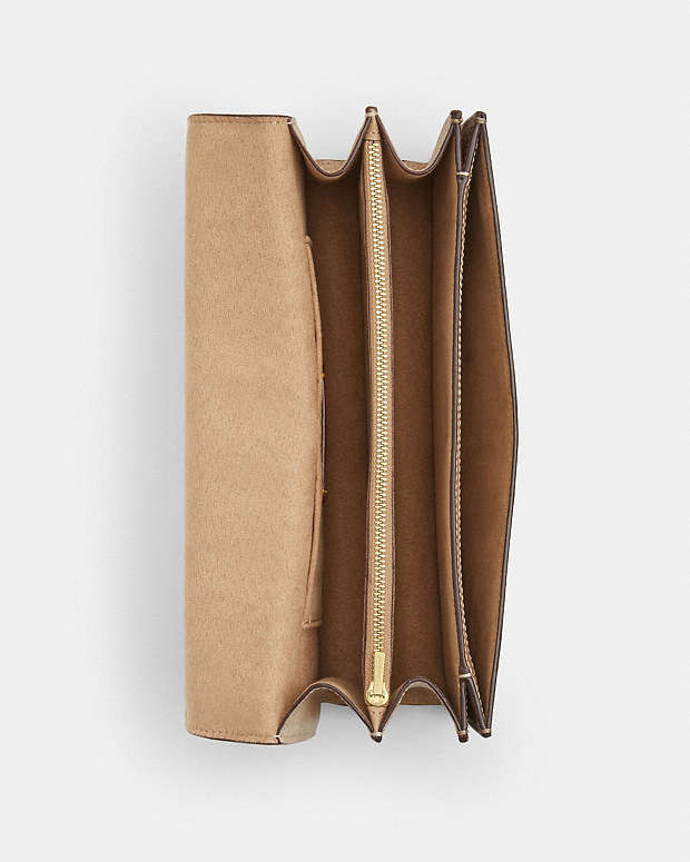 Klare Envelope Crossbody Bag In Blocked Signature Canvas Signature Canvas-Gold-Sand-Tan Signature Canvas-Gold-Sand-Tan