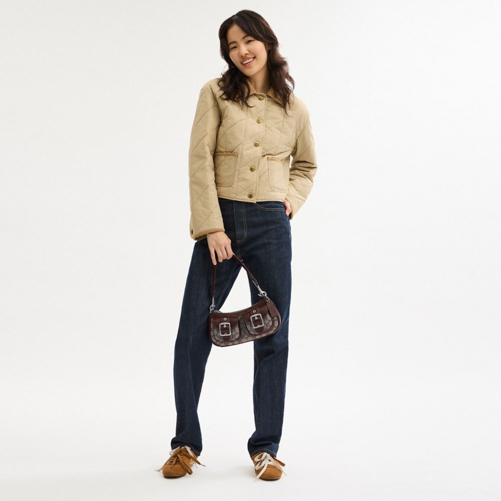 Coach Ashton Bag In Signature Jacquard Silver Oak Maple