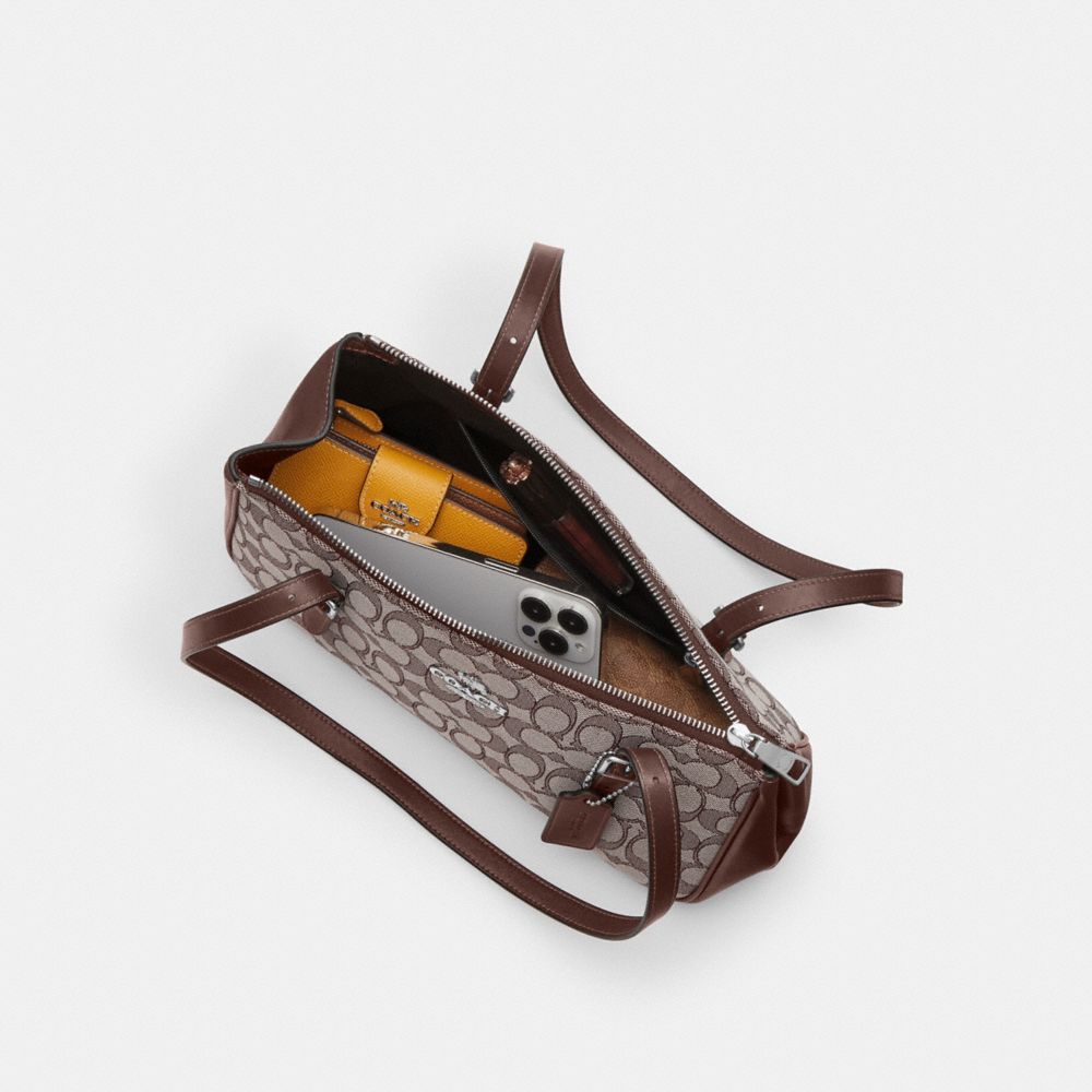 Coach Asher Shoulder Bag In Signature Jacquard Silver