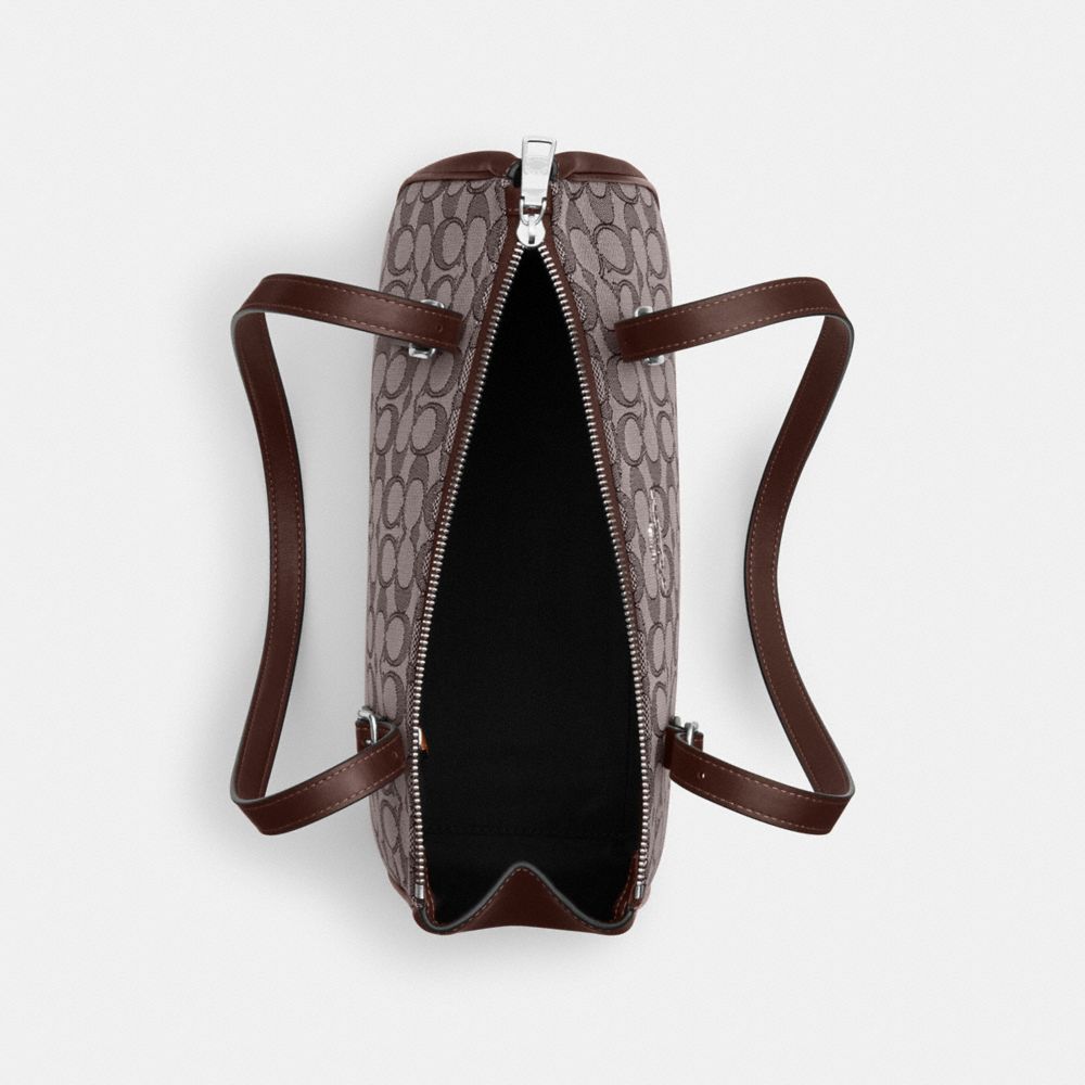 Coach Asher Shoulder Bag In Signature Jacquard Silver Oak Maple
