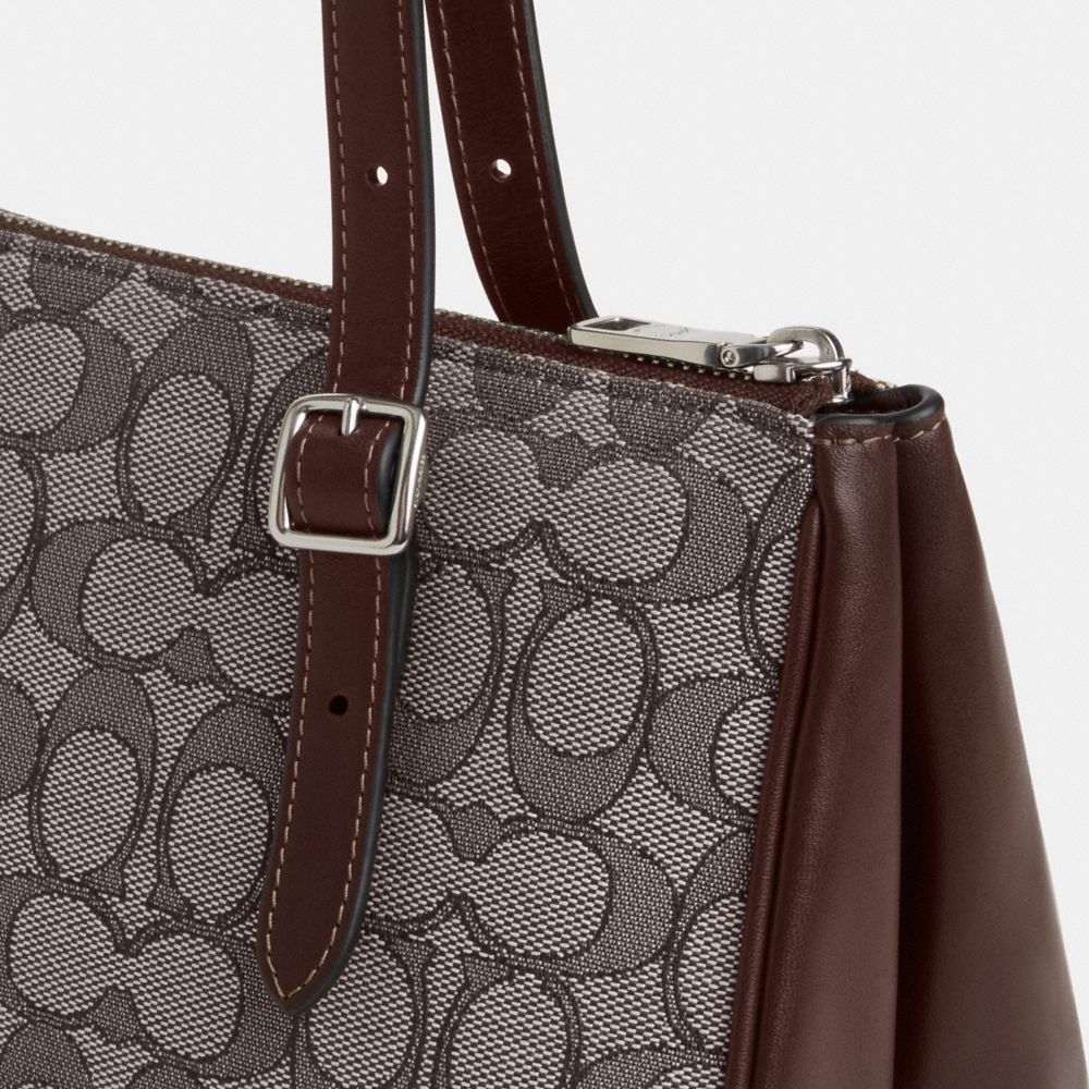 Coach Asher Shoulder Bag In Signature Jacquard Silver Oak Maple
