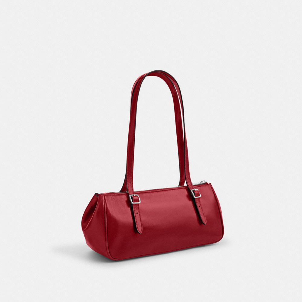 Coach Asher Shoulder Bag Silver Dark Cardinal