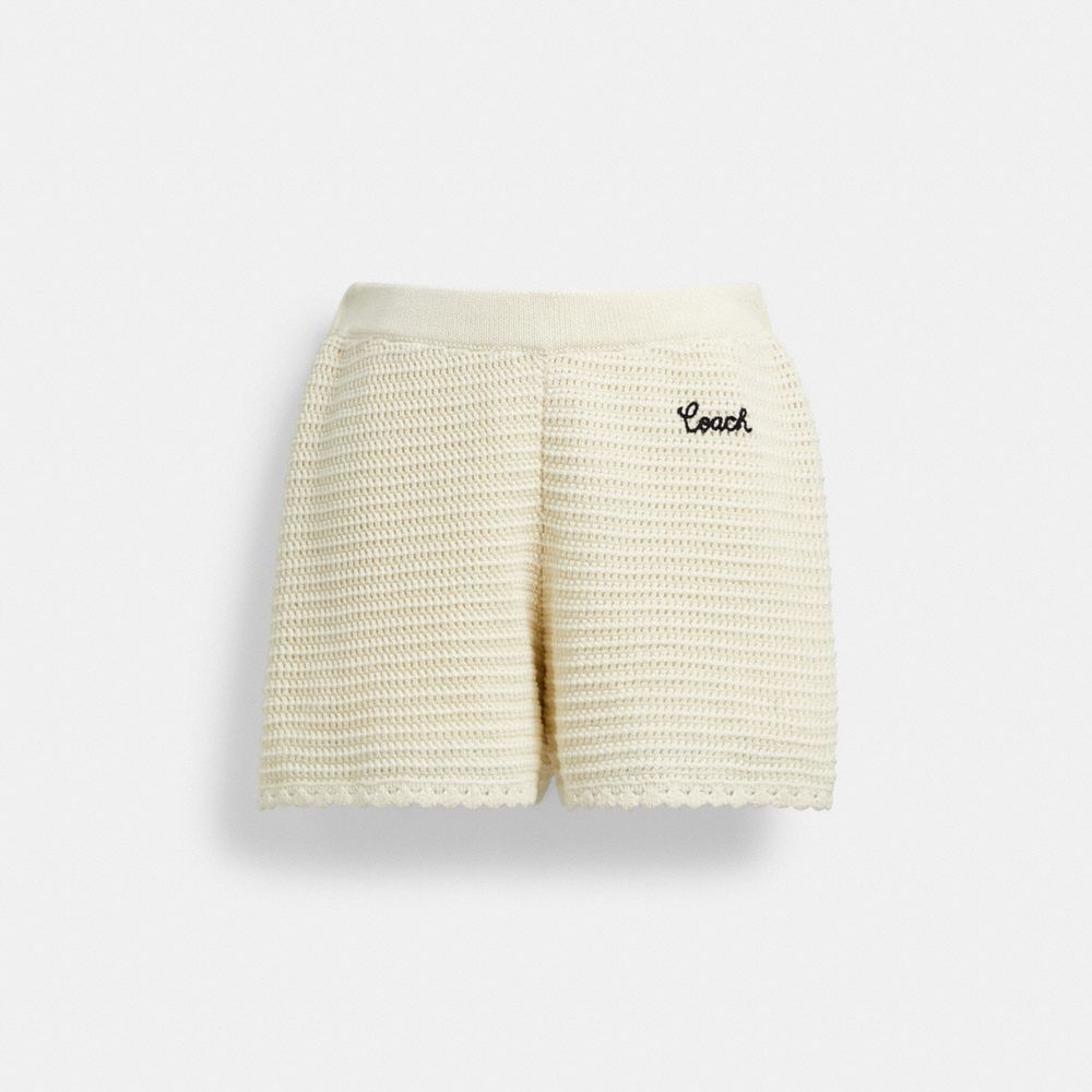 Coach Knit Shorts Cream
