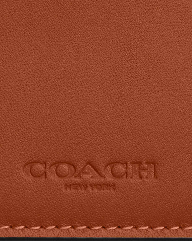 Zip Card Case Smooth Leather-Gunmetal-Tan Smooth Leather-Gunmetal-Tan