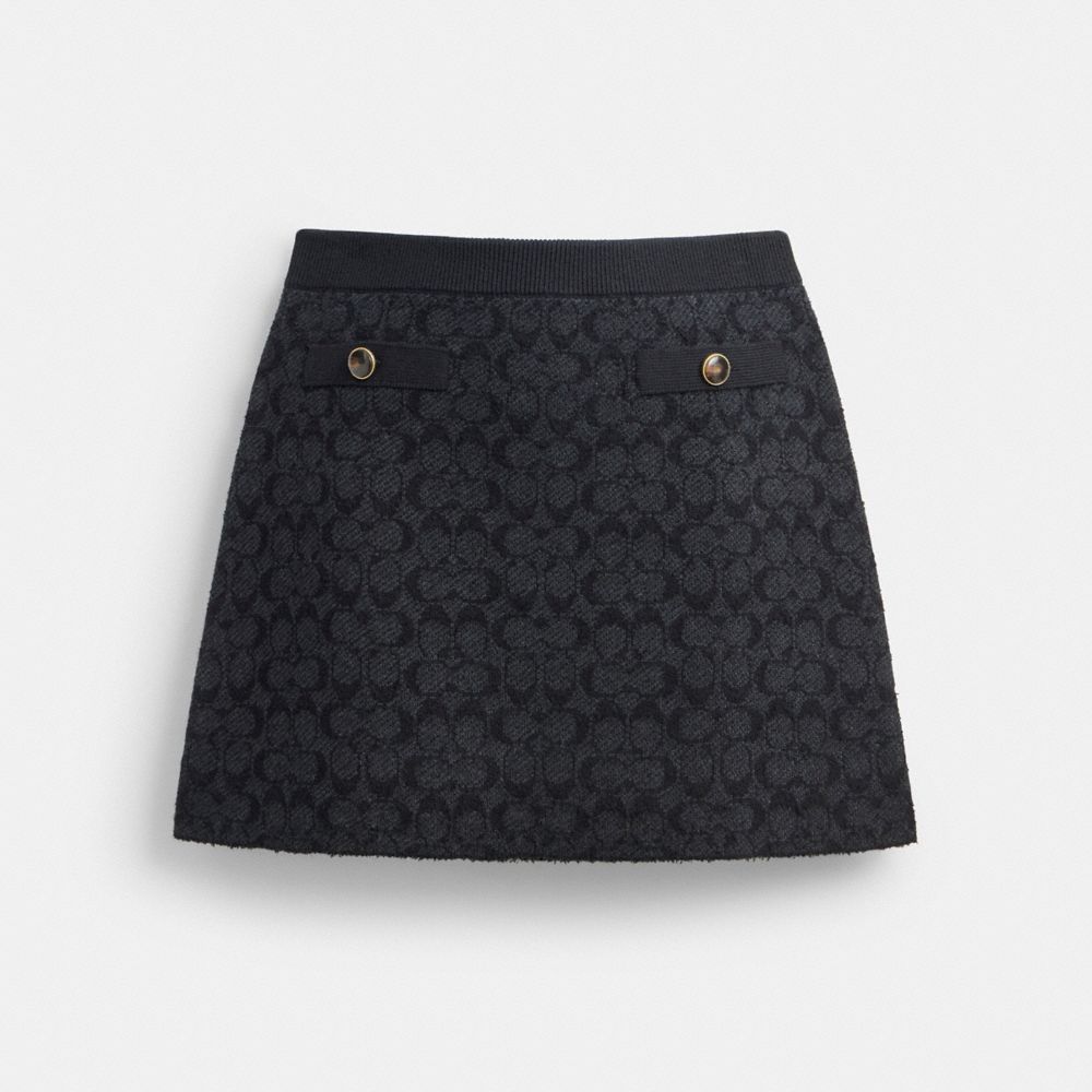 Coach Signature Knit Skirt Black Signature