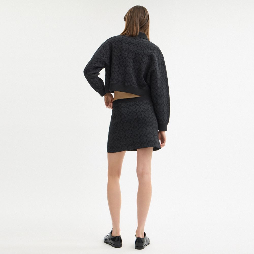 Coach Signature Knit Skirt Black Signature
