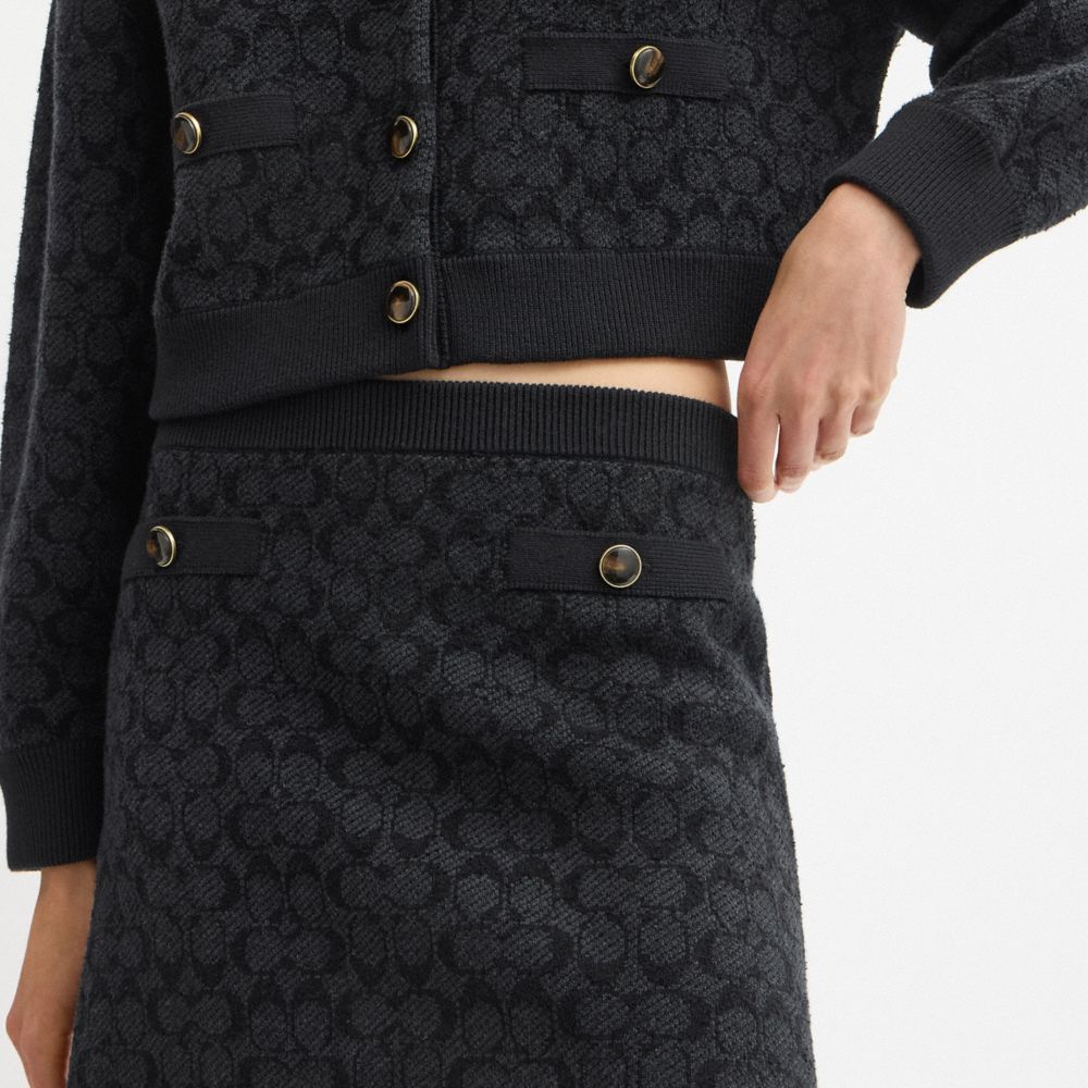 Coach Signature Knit Skirt Black Signature
