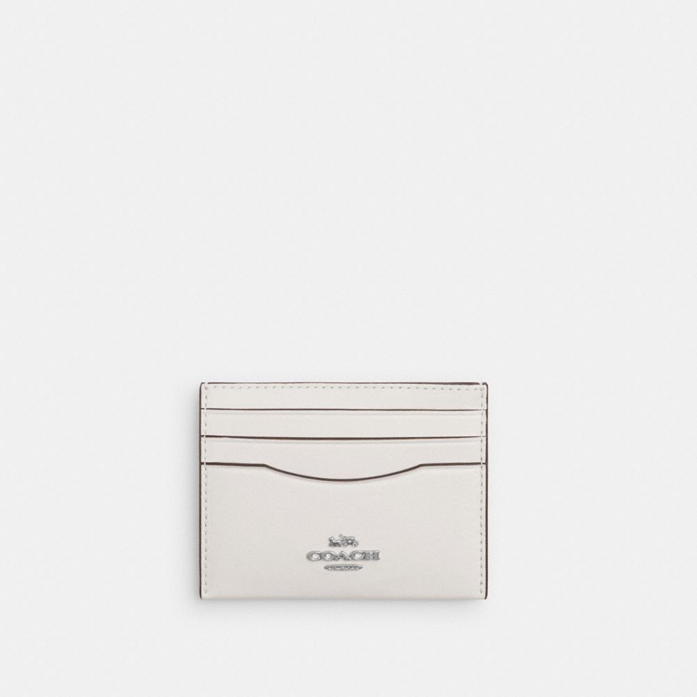 Coach Slim Id Card Case Silver Chalk