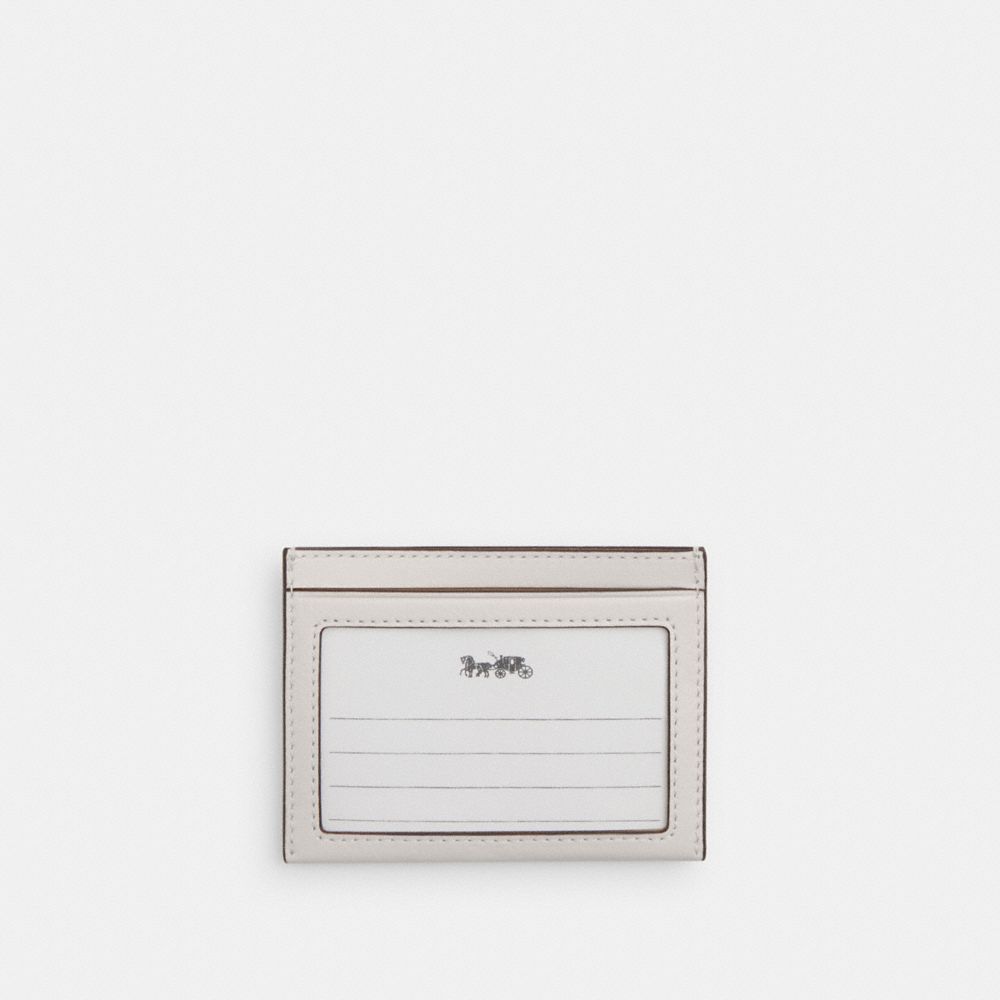 Coach Slim Id Card Case Silver Chalk
