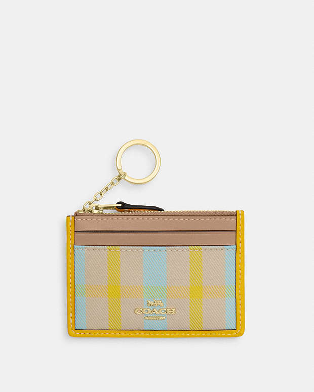 Mini Skinny Id Case With Plaid Print Im-Bright Maize Multi Im-Bright Maize Multi