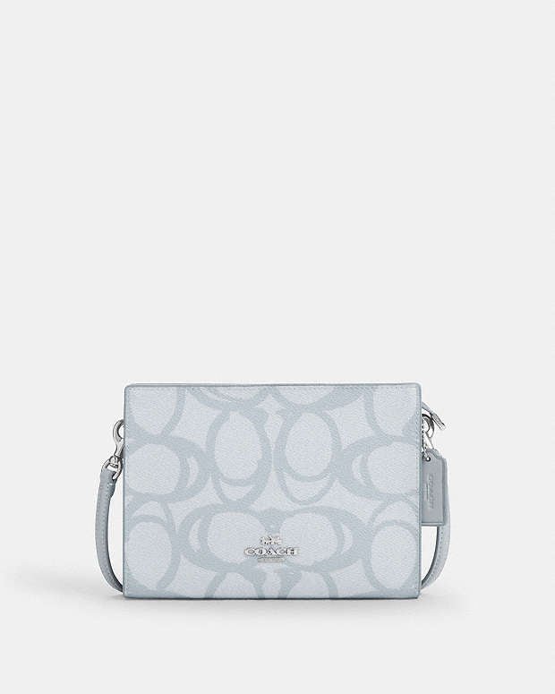 Slim Crossbody Bag In Sketch Signature Canvas Signature Canvas-Silver-Ice Blue Signature Canvas-Silver-Ice Blue