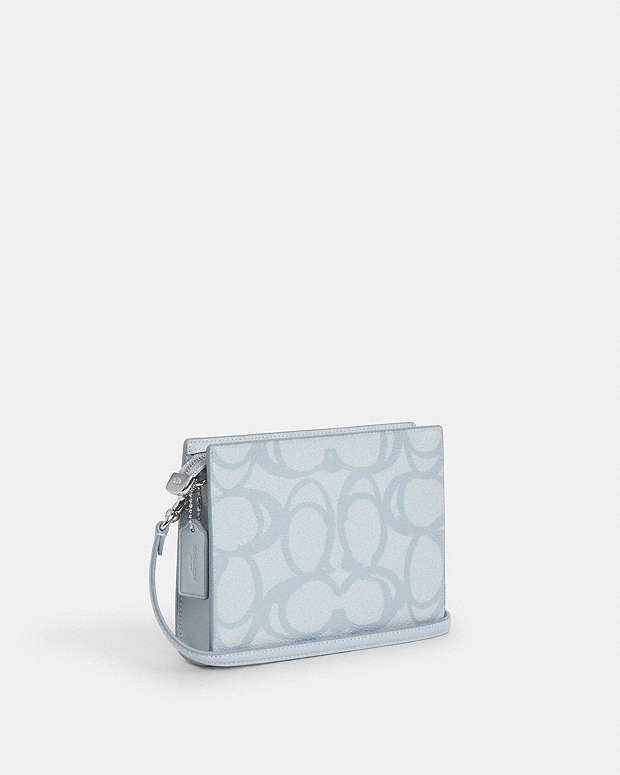 Slim Crossbody Bag In Sketch Signature Canvas Signature Canvas-Silver-Ice Blue Signature Canvas-Silver-Ice Blue