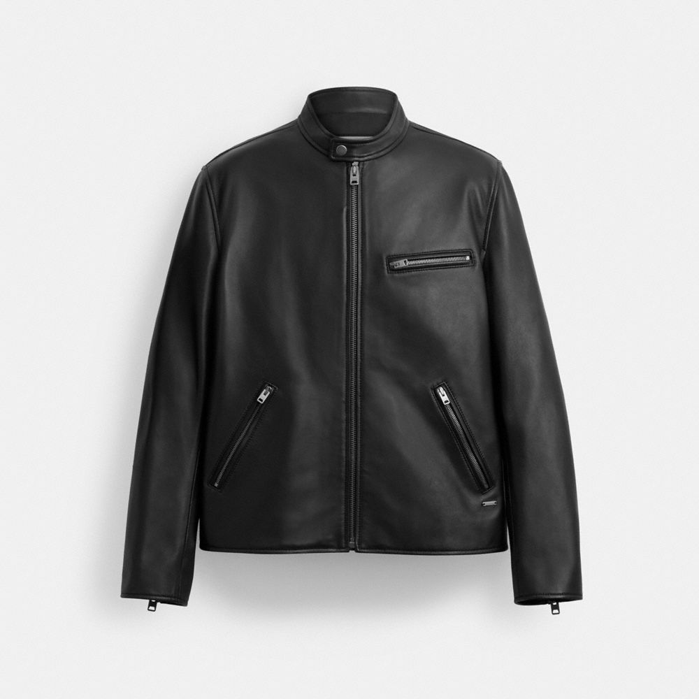 Coach Leather Racer Jacket Black