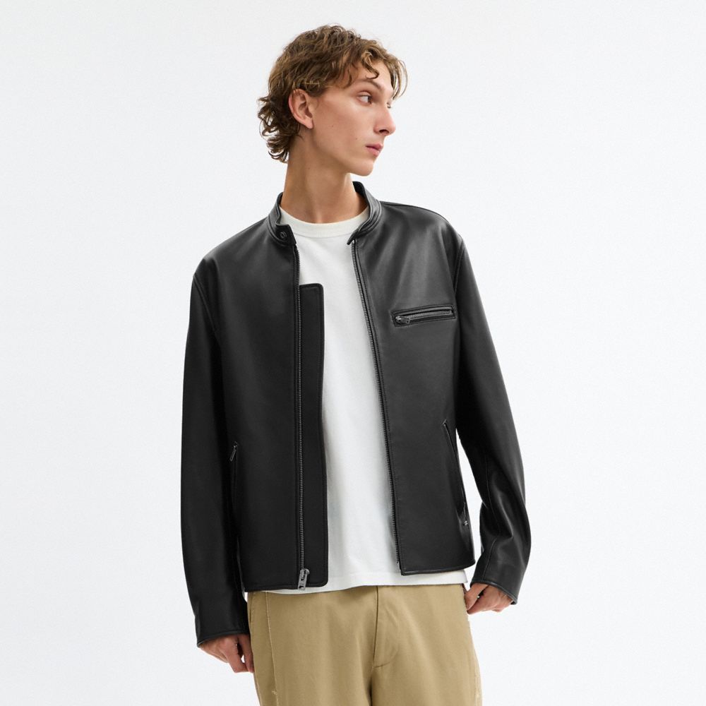 Coach Leather Racer Jacket Black