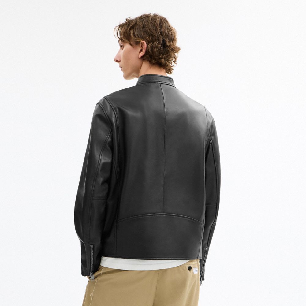 Coach Leather Racer Jacket Black