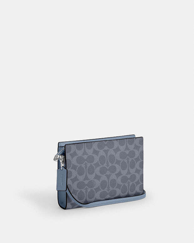 Slim Crossbody Bag In Signature Canvas Signature Canvas-Silver-Chambray Signature Canvas-Silver-Chambray