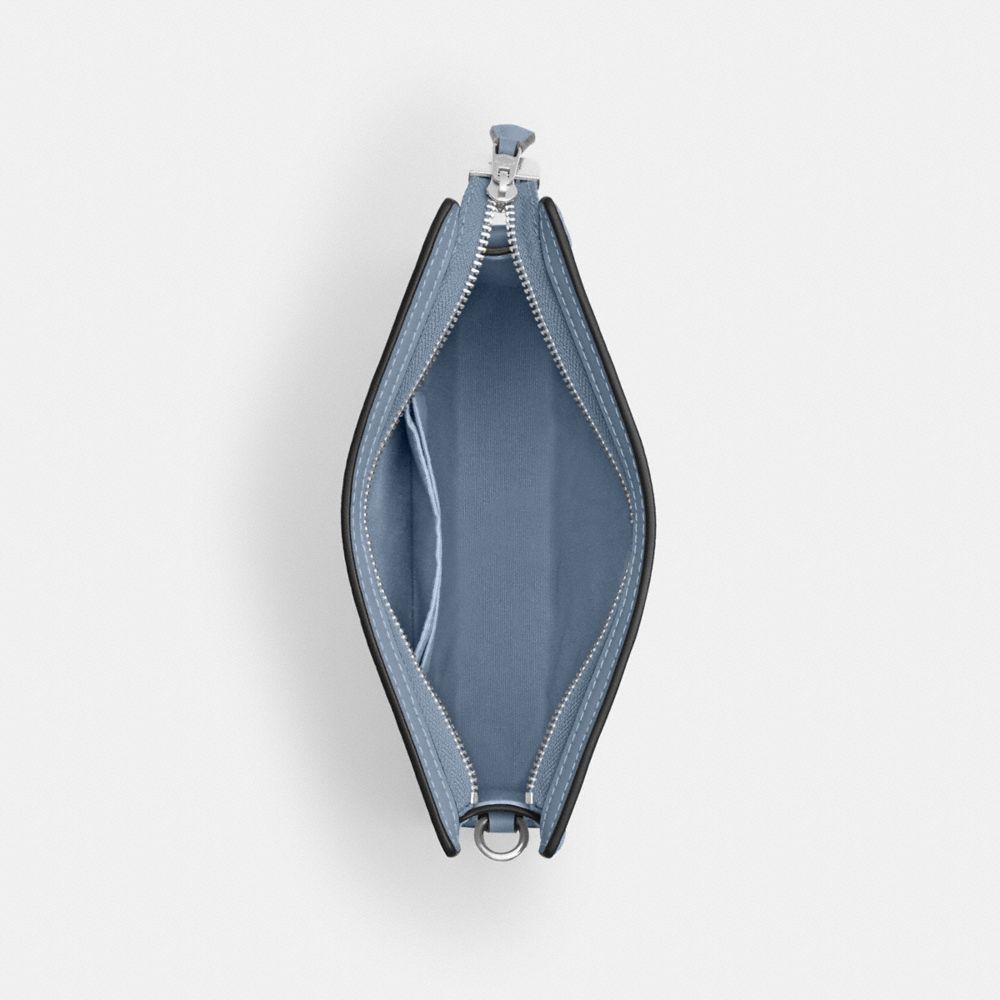 Coach Slim Crossbody Bag In Signature Canvas Silver Chambray