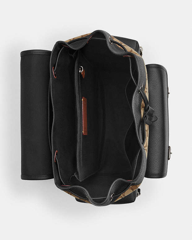 Sprint Backpack In Signature Jacquard Signature Jacquard-Qb-Tan-Black Signature Jacquard-Qb-Tan-Black