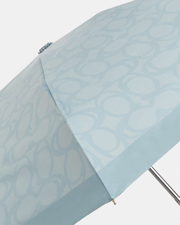 Uv Protection Mini Umbrella In Sketch Signature Print Signature Canvas-Silver-Ice Blue Signature Canvas-Silver-Ice Blue
