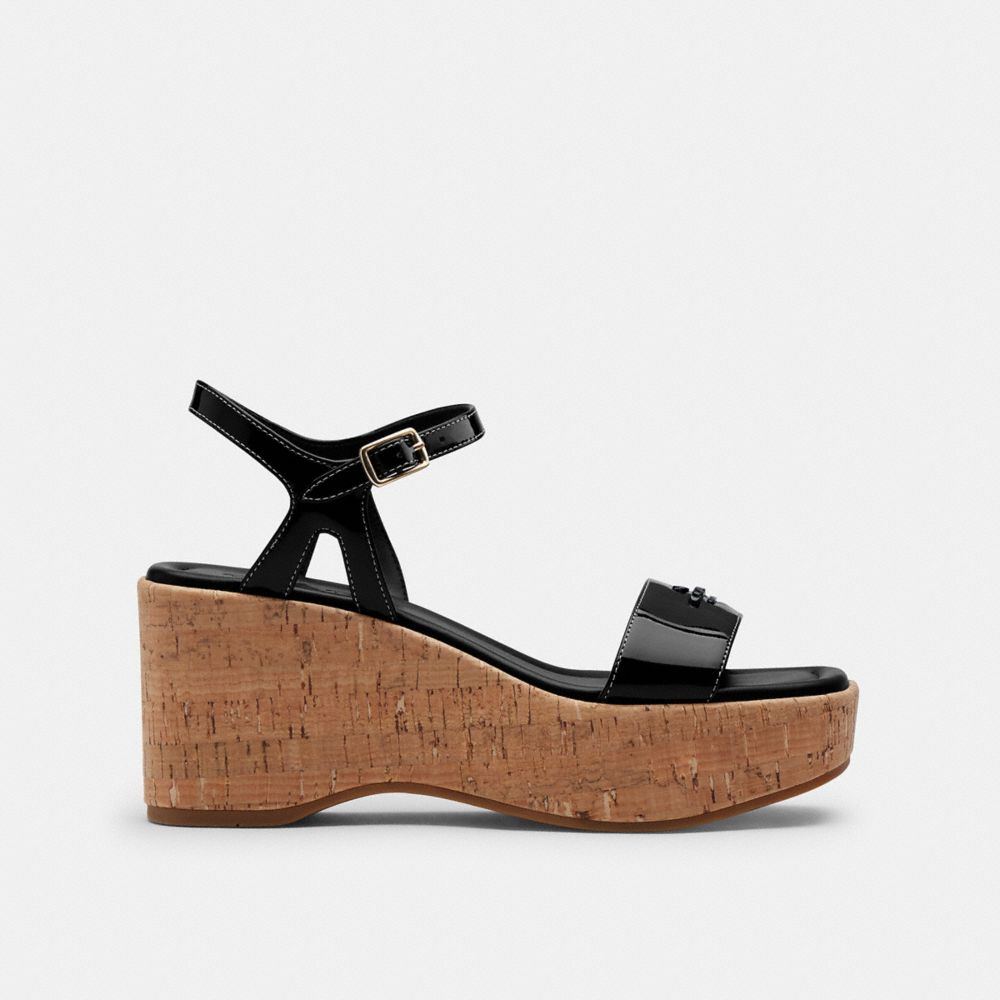 Coach Hale Cork Sandal Black