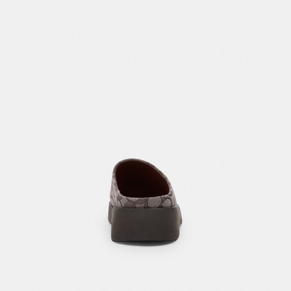 Women's Coach Link Mule In Signature Jacquard Oak Maple