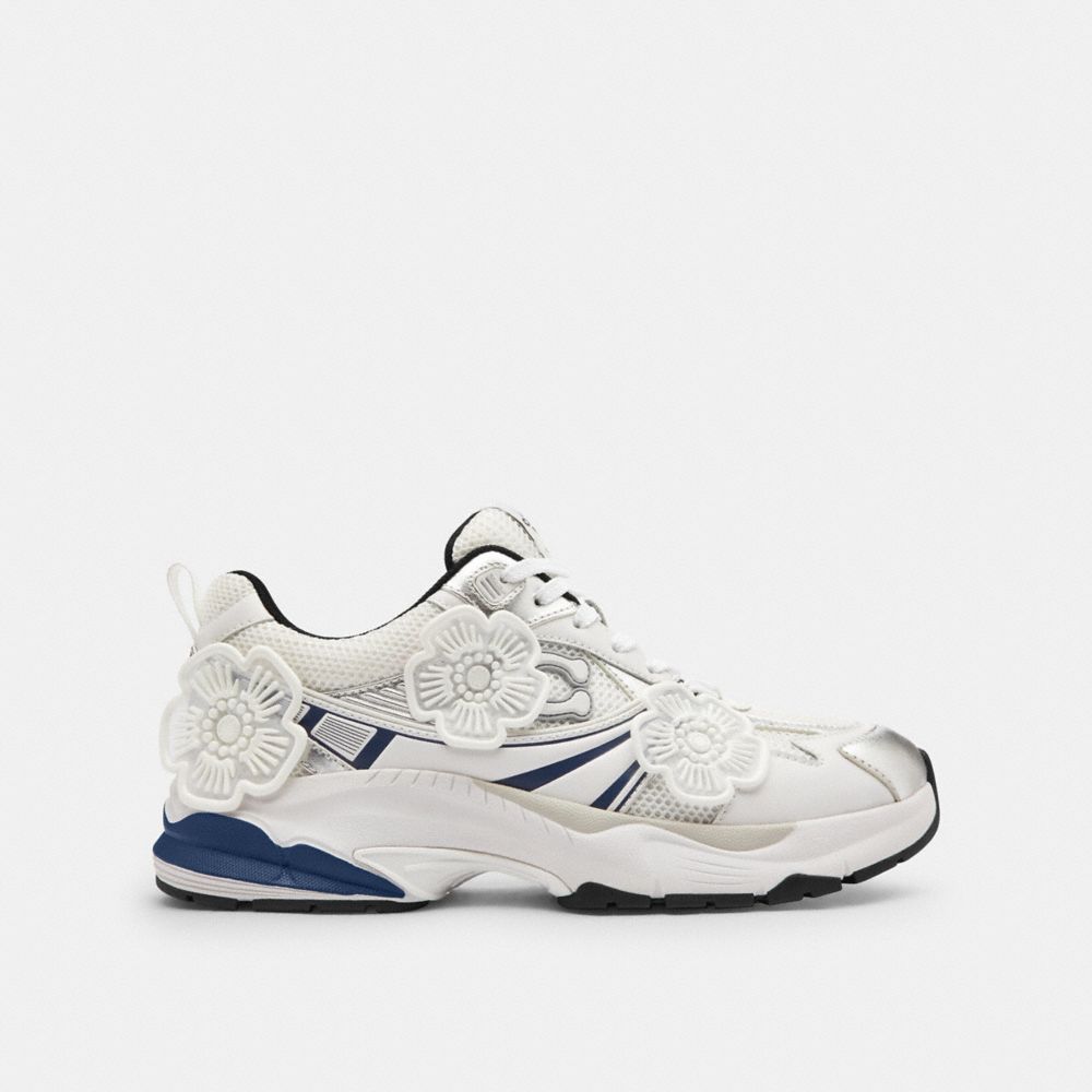 Coach Mesh Sneaker With Tea Rose Deep Blue Multi