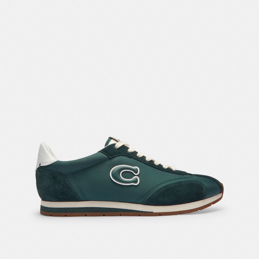 Men's Coach Flat Sneaker Teal Optic White