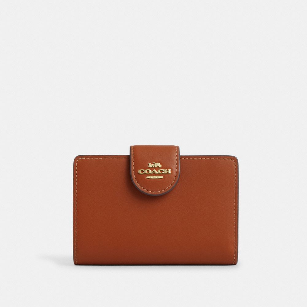 Coach Medium Corner Zip Wallet Gold Tan