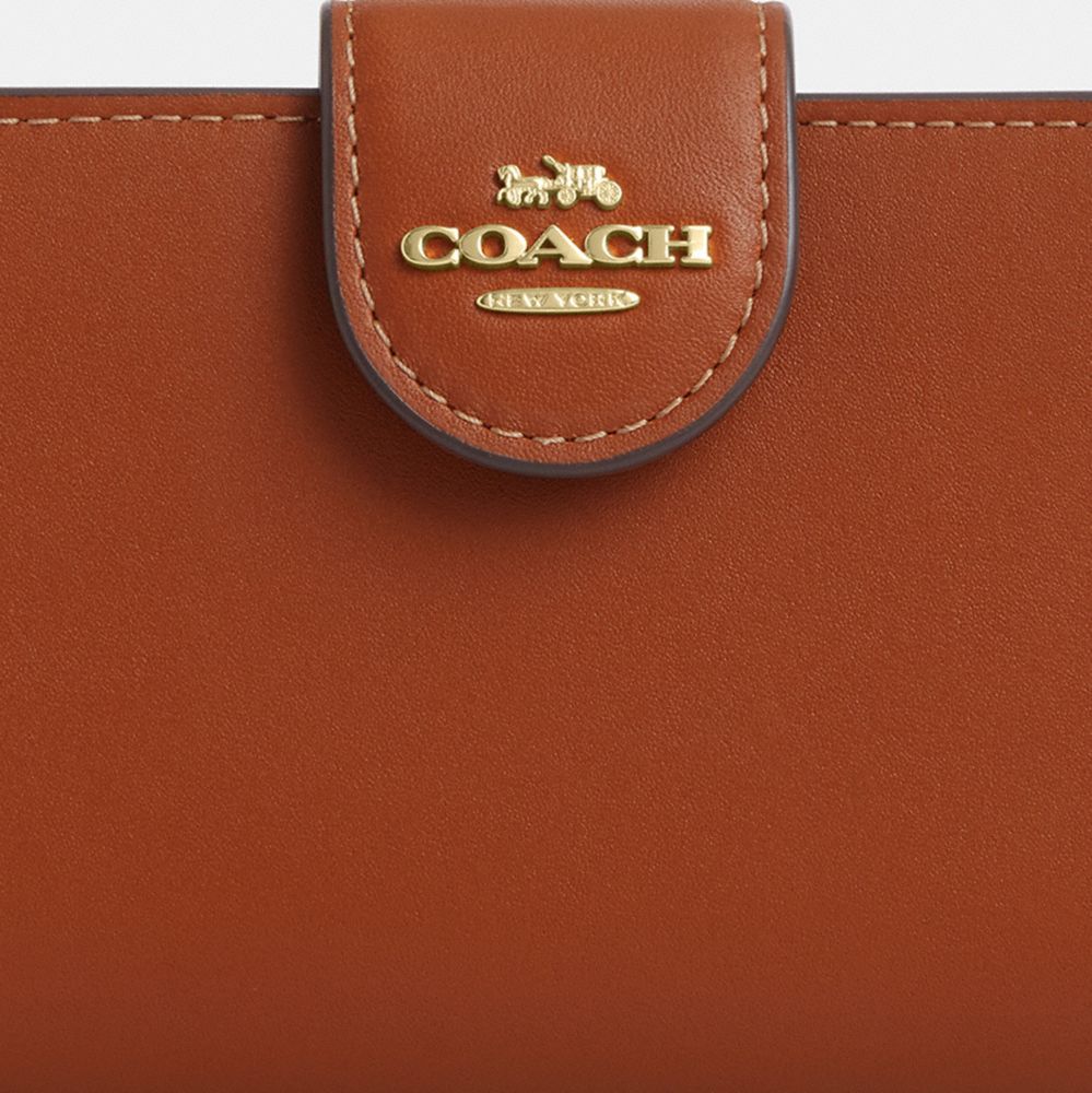 Coach Medium Corner Zip Wallet Gold Tan