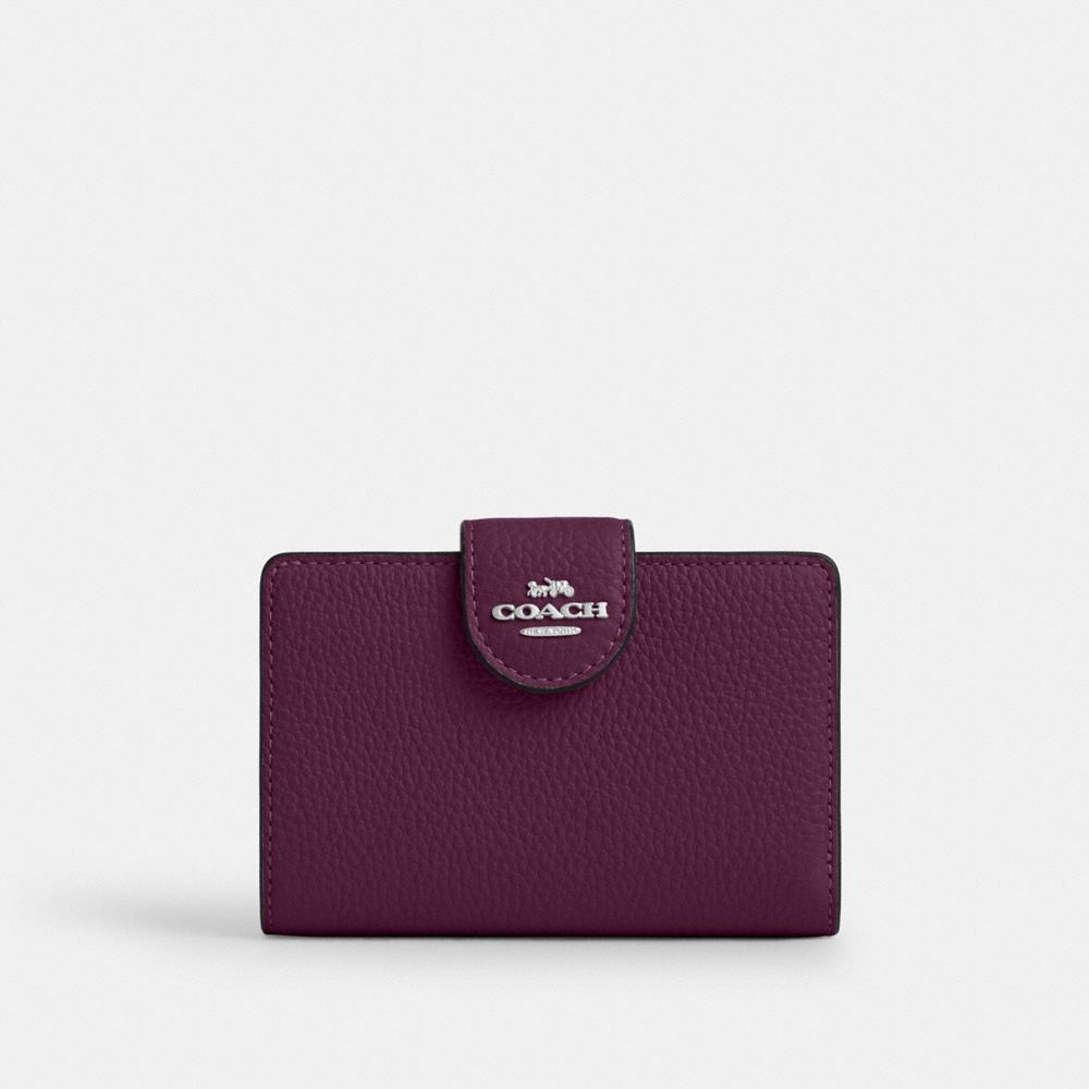 Coach Medium Corner Zip Wallet Silver