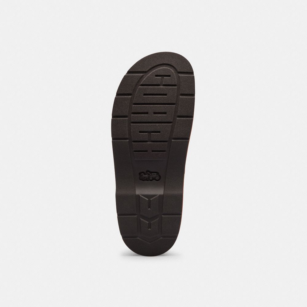 Women's Coach Sculpted C Platform Clog In Signature Textile Jacquard Cocoa Burnished Amber