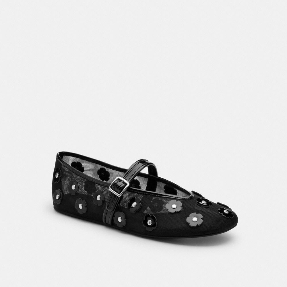 Women's Coach Mary Jane With Tea Rose Black