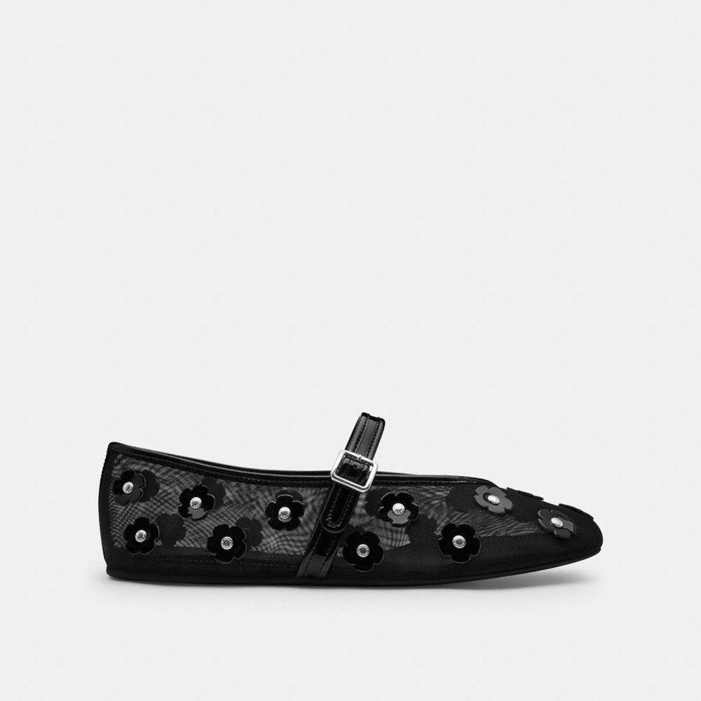 Women's Coach Mary Jane With Tea Rose Black