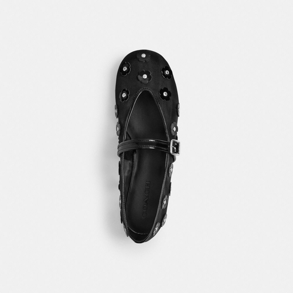 Women's Coach Mary Jane With Tea Rose Black